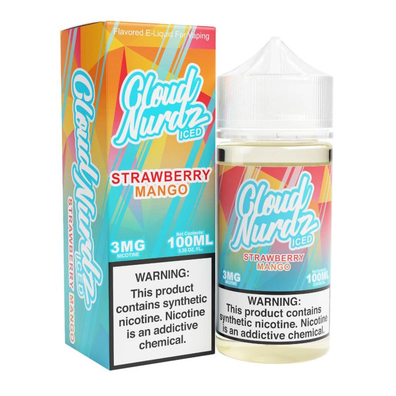 Cloud Nurdz Iced Strawberry Mango Synthetic Nicotine 100ml E Juice 09147