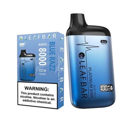 LEAF BAR PLATINUM 8000 Blue Razz Disposable Vape Device 0e684a94 e0b7 4121 9b2f d417c3c60f06