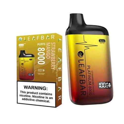 LEAF BAR PLATINUM 8000 Strawberry Mango Disposable Vape Device 241d324b 4161 43e2 acaa da277a035551