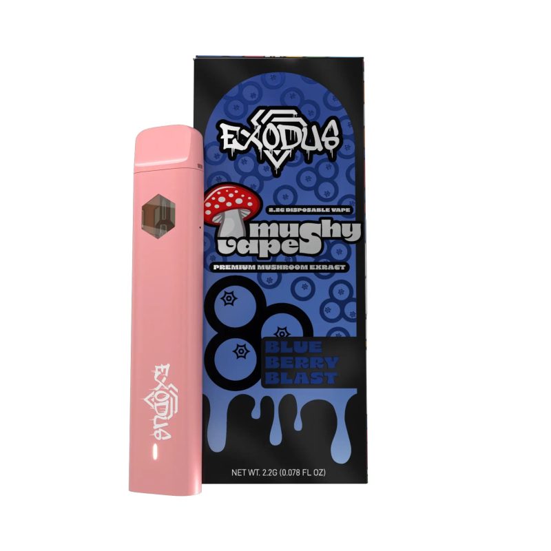 Exodus - Amanita Mushy Disposable 2.2G Blueberry Blast flavor, bursting with sweet berry goodness.