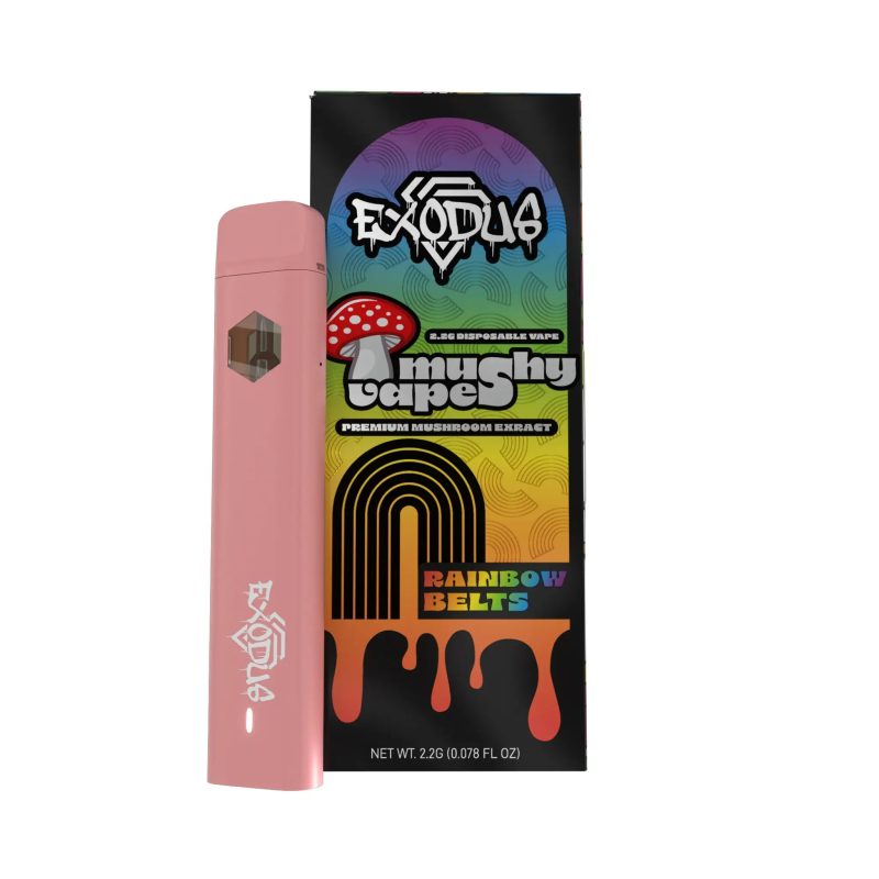 Exodus - Amanita Mushy Disposable 2.2G Rainbow Belts flavor, colorful and chewy delight.