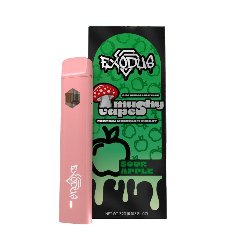 Exodus - Amanita Mushy Disposable 2.2G Sour Apple flavor, tart and flavorful.