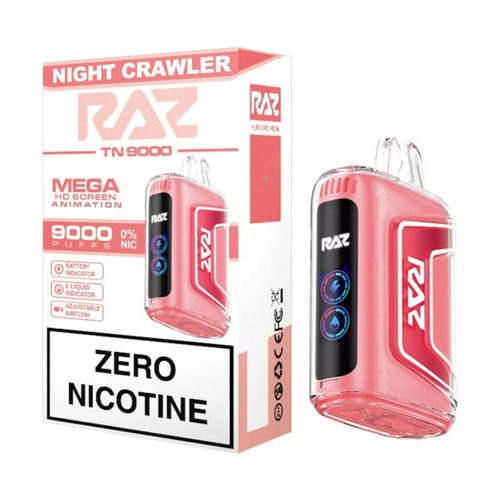 night crawler flavored raz tn9000 zero nicotine vape