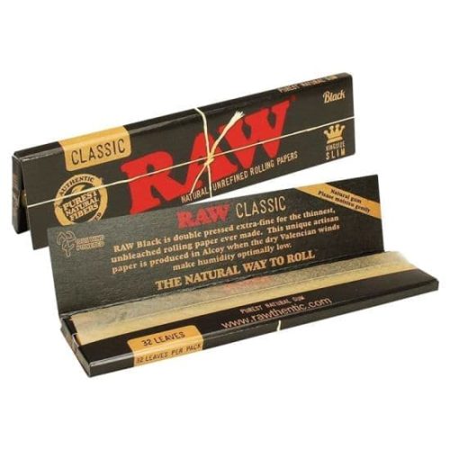 raw smoking accessories default title raw classic black king size slim rolling papers 50ct box 29485966950451