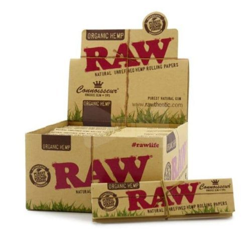 raw smoking accessories default title raw organic hemp connoisseur king size slim tips pack 29486005747763