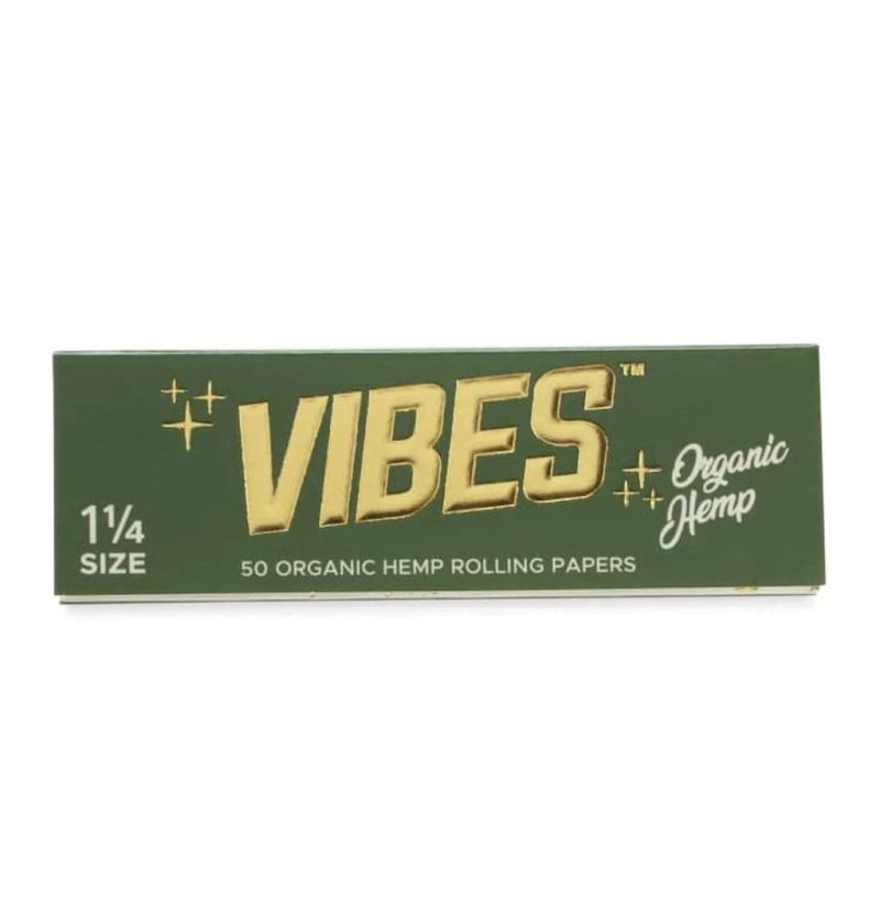 vibes smoking accessories default title vibes 1 1 4 organic hemp rolling papers 50ct box 29486027079731