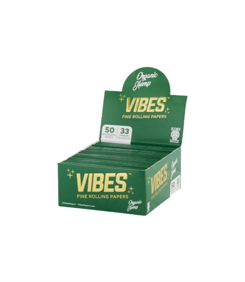 vibes smoking accessories default title vibes king size organic hemp rolling papers 50ct box 29486105788467